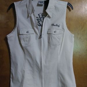 Harley-Davidson zip front sleeveless top